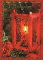 Neujahr Weihnachten KERZE Vintage Ansichtskarte Postkarte CPSM #PBN753.DE - Anno Nuovo