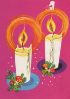 Neujahr Weihnachten KERZE Vintage Ansichtskarte Postkarte CPSM #PBN935.DE - Anno Nuovo