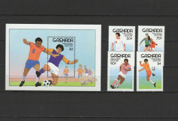 Grenada 1986 Football Soccer World Cup Set Of 4 + S/s MNH - 1986 – Mexiko