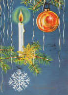 Neujahr Weihnachten KERZE Vintage Ansichtskarte Postkarte CPSM #PBA374.DE - Anno Nuovo