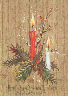 Neujahr Weihnachten KERZE Vintage Ansichtskarte Postkarte CPSM #PAZ314.DE - Anno Nuovo