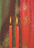 Neujahr Weihnachten KERZE Vintage Ansichtskarte Postkarte CPSM #PAZ496.DE - Anno Nuovo