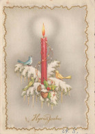 Neujahr Weihnachten KERZE Vintage Ansichtskarte Postkarte CPSM #PAV592.DE - New Year