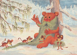 Neujahr Weihnachten TEDDYBÄR Vintage Ansichtskarte Postkarte CPSM #PAU894.DE - Neujahr