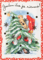 Neujahr Weihnachten TEDDYBÄR Vintage Ansichtskarte Postkarte CPSM #PAU831.DE - Nouvel An