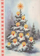 Neujahr Weihnachten KERZE Vintage Ansichtskarte Postkarte CPSM #PAV161.DE - Año Nuevo