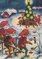 Neujahr Weihnachten GNOME Vintage Ansichtskarte Postkarte CPSM #PAU287.DE - Nouvel An