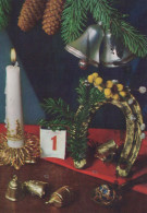 Neujahr Weihnachten PFERDSHOE Vintage Ansichtskarte Postkarte CPSM #PAT962.DE - Nouvel An