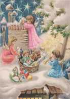 ENGEL WEIHNACHTSFERIEN Feiern & Feste Vintage Ansichtskarte Postkarte CPSM #PAH474.DE - Anges