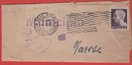 ITALIA - Storia Postale Luogotenenza - 1945 - 1 Imperiale - Piego Manoscritto Tra Sindaci - Viaggiata Da Milano Per Vare - Storia Postale