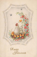 EASTER CHICKEN EGG Vintage Postcard CPA #PKE067.GB - Pasqua