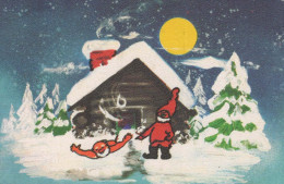 Happy New Year Christmas GNOME Vintage Postcard CPSMPF #PKD995.GB - Año Nuevo