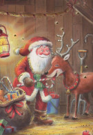 SANTA CLAUS Happy New Year Christmas Vintage Postcard CPSM #PBL516.GB - Santa Claus
