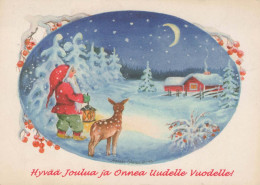 Happy New Year Christmas GNOME Vintage Postcard CPSM #PBM154.GB - Nouvel An