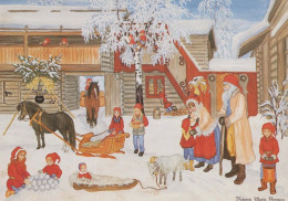 Happy New Year Christmas HORSE Vintage Postcard CPSM #PBB135.GB - Anno Nuovo