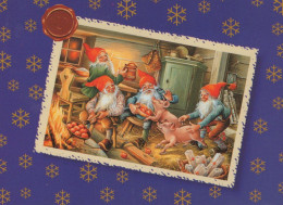 Happy New Year Christmas GNOME Vintage Postcard CPSM #PBA688.GB - Anno Nuovo