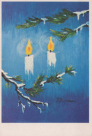 Happy New Year Christmas CANDLE Vintage Postcard CPSM #PAZ371.GB - Nouvel An