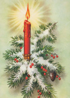 Happy New Year Christmas CANDLE Vintage Postcard CPSM #PBA006.GB - Año Nuevo