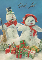 Happy New Year Christmas SNOWMAN Vintage Postcard CPSM #PAZ810.GB - Neujahr