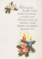 Happy New Year Christmas CANDLE Vintage Postcard CPSM #PAZ311.GB - Año Nuevo