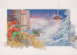 Happy New Year Christmas GNOME Vintage Postcard CPSM #PAY978.GB - Anno Nuovo
