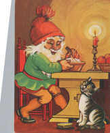 Happy New Year Christmas GNOME Vintage Postcard CPSM #PAW631.GB - Año Nuevo