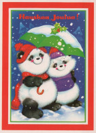 Happy New Year Christmas TEDDY BEAR Vintage Postcard CPSM #PAU695.GB - Año Nuevo