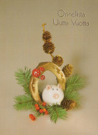 Happy New Year Christmas TABLE CLOCK HORSESHOE Vintage Postcard CPSM #PAT774.GB - Año Nuevo