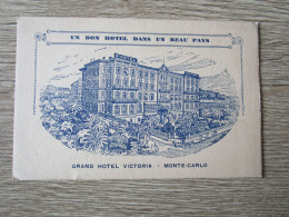 CPA ILLUSTREE MONACO MONTE CARLO GRAND HOTEL VICTORIA - Monte-Carlo