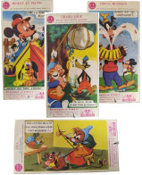 WALT DISNEY. MICKEY. PLUTO. DINGO. GUS. GRAND LOUP Sur 4 Images De 7,5 X 14,7 Cm - Autres & Non Classés