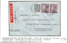 TP 431(2)+TP S/L. Avion Obl. BXL 30/6/1939 Via Sabena > Congo Belge Opienge - Stanleyville C. D'arrivée - Cartas & Documentos