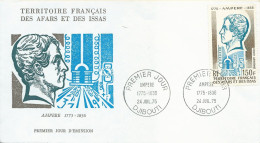 Enveloppe 1er Jour FDC Afars Et Issas Poste Aérienne N°107 Ampère - Djibouti - 24/07/1975 - Covers & Documents
