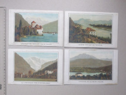 CHROMO Choc. AIGUEBELLE Grand Format: PAYSAGE DE SUISSE Lot 4 Différents Même Série - LUCERNE CHILLON THOUNE INTERLAKEN - Aiguebelle