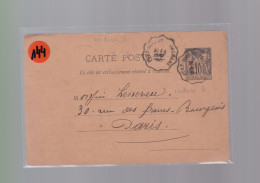 Entier Postaux  Postal    Type Sage 10c    Sur Carte -postale    Destination Paris 1890 - 1877-1920: Semi Modern Period