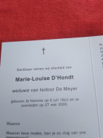 Doodsprentje Marie Louise D'Hondt / Hamme 6/7/1925 - 27/5/2000 ( Isidoor De Meyer ) - Religion & Esotericism