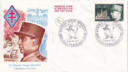 FDC 06/03/1971: Général DIEGO BROSSET (1898-1944) - Libération De LYON - Y&T N° 1668 - 1970-1979