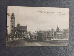 EXPOSITION DE BRUXELLES 1910  VUE SUR LE PALAIS DE LA VILLE DE BRUXELLES - Mostre Universali