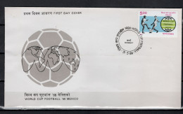 India 1986 Football Soccer World Cup Stamp On FDC - 1986 – Mexiko