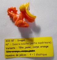 Kinder - Animaux - Natoons - Dragon, Tête Jaune, Corps Orange - K03 87 - Sans BPZ - Inzetting