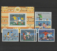 Ivory Coast 1986 Football Soccer World Cup Set Of 5 + S/s MNH - 1986 – Mexique
