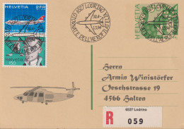 1994 Inland-Postkarte R,  Zum: 218 "Katze", +F47+585, ⵙ 6527 LODRINO. GIORNATE DELL 'AEROFILATELIA HUBSCHRAUBER - Interi Postali