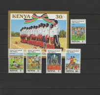 Kenya 1986 Football Soccer World Cup Set Of 5 + S/s MNH - 1986 – Mexico