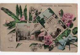 SOMMIERES * GARD * SOUVENIR DE * MULTIVUES / PLACE DE LA HALLE / TOUR DE L'HORLOGE * Carte Colorisée * édit. Paulet - Sommières