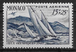 MONACO - JEUX OLYMPIQUES DE LONDRES DE 1948 - REGATES - PA 35 - NEUF* - Poste Aérienne