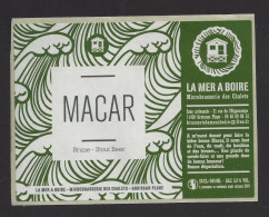 Etiquette De Bière Brune   -  Macar  -  Brasserie La Mer à Boire à Gruissan Plage   (11) - Beer