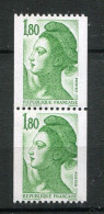 26470 FRANCE N°2378/8a** 1F80 Liberté N° Rouge 290 En Paire  1985  TB - Francobolli In Bobina