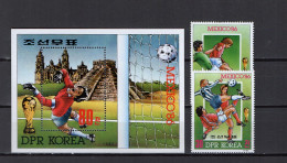 North Korea 1985 Football Soccer World Cup Set Of 2 + S/s MNH - 1986 – México