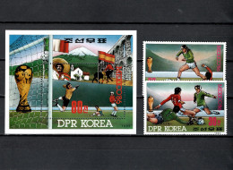 North Korea 1985 Football Soccer World Cup Set Of 2 + S/s MNH - 1986 – Messico