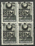 Turkey; 1956 Official Stamp 1/2 K. ERROR "Shifted Overprint" - Dienstzegels