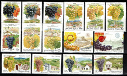 Ungarn 1990 - 2003 - Lot Weinanbau - Postfrisch MNH - Wein Vine Früchte Obst Trauben - Agricultura